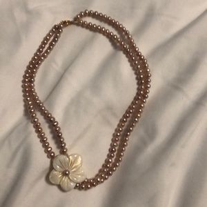 pearl and coral necklace